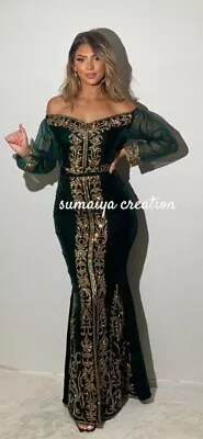 SALE Dubai Moroccan Kaftan Mermaid Cut Arabic Abaya Stylish Fancy Caftan Gown • $134.75