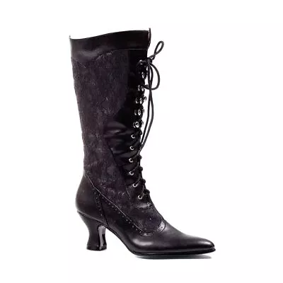 $58.95 • Buy Black Lace Up Victorian Steampunk Vintage Walking Shoes Granny Costume Boots