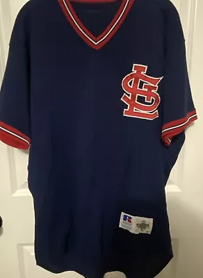 Majestic St. Louis Cardinals Diamond Collection Mesh Jersey Navy Size 48 Flaw • $19.99