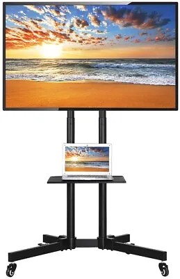 £49.99 • Buy Mobile TV Cart Floor Stand  Home Display MountTrolley For 32 -75  Flat Screen