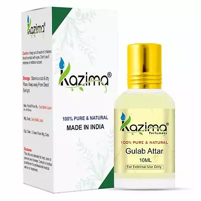 £12.92 • Buy KAZIMA Gulab Attar Perfume For Unisex Pure Natural Undiluted (Non-Alcoholic)10ml