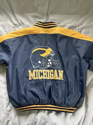 Vtg Used Michigan Wolverines Football Steve & Barrys Jacket Mens XL • $30