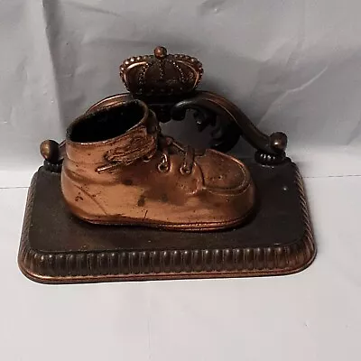 MASON MASTERPIECES Heirlooms Of Babyhood Bronzed Babyshoe Single Bookend • $9.99