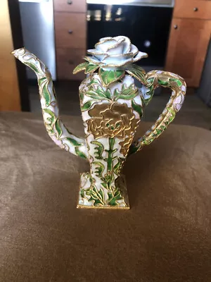 Unique Vintage Enameled Miniature Teapot G50 • $20