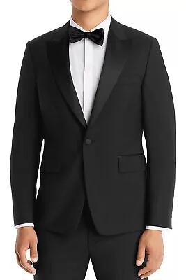 Paul Smith Mens Soho Fit Wool & Mohair Peak Lapel Tuxedo Jacket 40 Regular Black • $325
