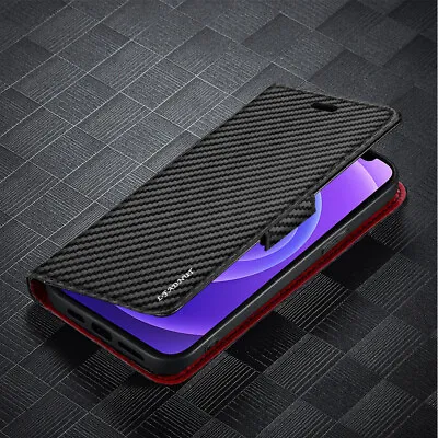Wallet Case For Samsung A53 A52S S22 S21 Ultra Carbon Leather Magnetic Flip Cove • $9.29