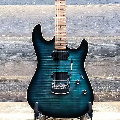 Ernie Ball Music Man Sabre HT Figured Maple Top Yucatan Blue El. Guitar W/Case • $3199.99