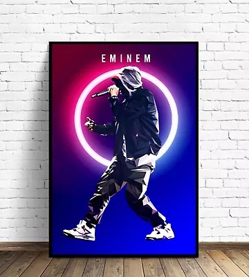 Eminem Slim Shady 2 Pac Music Poster A4a3a2a1 + Or Canvas Framed Art  Prints • £75