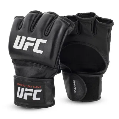 UFC Official Fight Gloves MMA Grappling Leather Wrist Wrap Cage Fight Gloves • £69