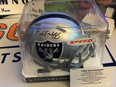 Fred Biletnikoff Autographed Speed Mini Helmet Tristar Coa Certfied Raiders • $29.99