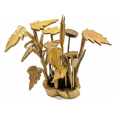 Vintage Wood Plant Flower Sculpture Monkey Pod Koa Bohemian Mid-Century Modern • $73.94