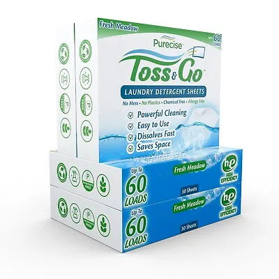 Purecise Toss & Go Laundry Detergent Sheets-Eco-Friendly Scented Upto 240 Loads • $49.95