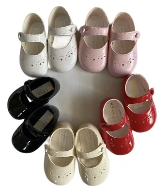 Earlydays Baypods Baby Girls First Soft Sole Pram Shoes Petal Punch 0-3-6-12-18 • £11.95