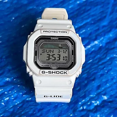 Casio G Shock Watch GLX 5600 3151 G-Lide Tide Tidal Moon White - WELL USED! • £79.99