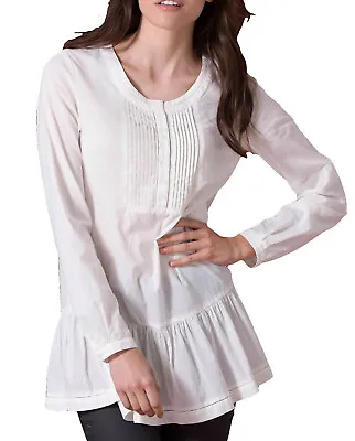 £6.99 • Buy EBAY SHOP CLOSING SALE Ladies Lace Top Size 14 16 Ivory Long Pleated Blouse Top
