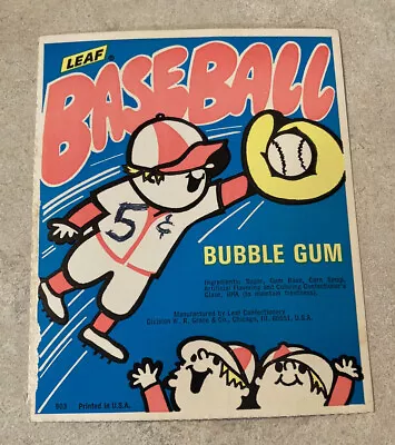 Leaf BASEBALL  5 Cent Bubble Gum Machine Vending Display Card Great Graphic • $8.99