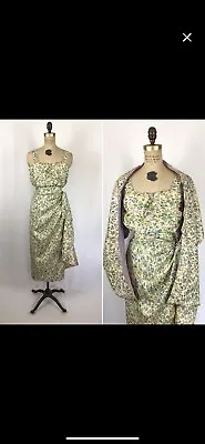 Vintage 1950's Cotton Sarong Wiggle Dress And Matching Wrap • $200