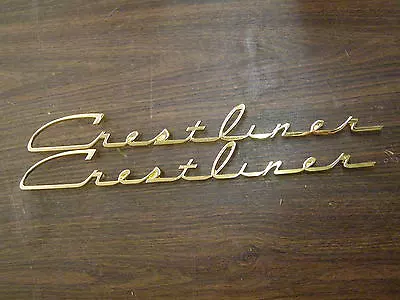 $79 • Buy New Repro. 1950 1951 Ford Crestliner Emblems Scripts Pair Ornaments Trim