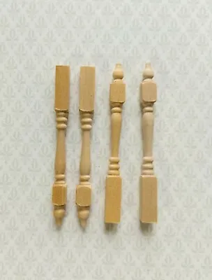 Dollhouse Miniature Wood Spindles Table Legs 4 Pieces 1:12 Scale 2 3/16  Long • $4.49