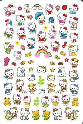 Nail Stickers Winter Kawaii Anime Spring Nails Hello Kitty Pink - Self Adhesive  • £2.60