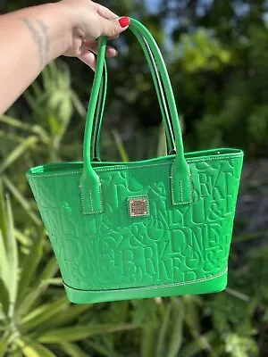 Dooney And Bourke Retro Embossed Russel Grafica Tote RARE KELLY GREEN • $100