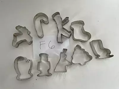 Set Of 9  Christmas Winter Cookie Cutters  Mitten Reindeer Soldier Tree Skate F6 • $10