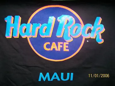 Hard Rock Cafe Maui Neon Logo Faded Black T-Shirt X-large  VTG 90s Retro • $19.99