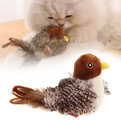 Lifelike Chirping Bird Cat Interactive Toy Sound Simulated Indoor Exercise Fun • £5.49