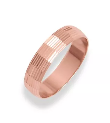 4.8 Mm Uncoated Solid Diamond-Cut Copper Ring Band For Men & Women Made In USA • $24.99