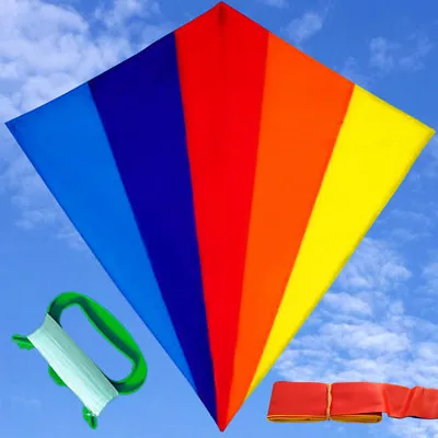 $11.99 • Buy NEW 75cm 30-Inch Rainbow Kite Long Tail Outdoor Fun Sports Toys Diamond Kites