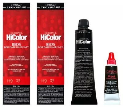 NIB (2 Pack) L'Oreal Excellence HiColor HiLights For Dark Hair 1.2 Oz H9 RED HOT • $18.95