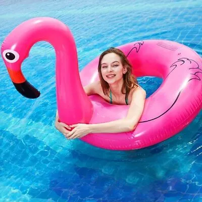 Adults Kids Inflatable Swimming Ring Flamingo Unicorn Swim Pool Beach Floats Toy • £6.79