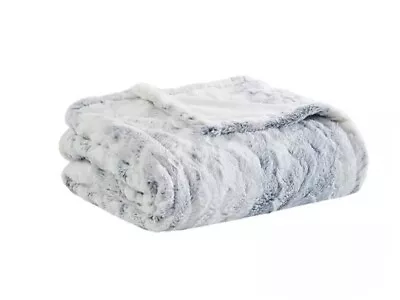 Beautyrest Zuri Electric Faux-Fur Throw 50  X 70  Blue/Gray T4103561 • $66.45