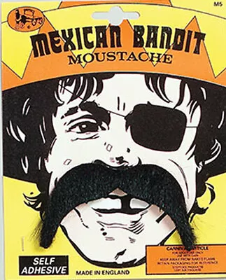 Mexican Pirate Mustache Moustache Tash 60s 70s Pimp Fancy Dress Costume • $12.37