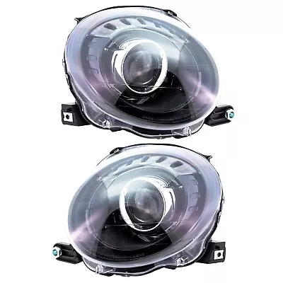Headlight Set For 2012-2019 Fiat 500 Driver Passenger With Bulbs Halogen CAPA • $338.59