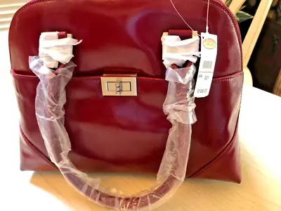 Vintage Talbots Handbag Purse Leather  Jubilee Red Dome Bag • $43.19