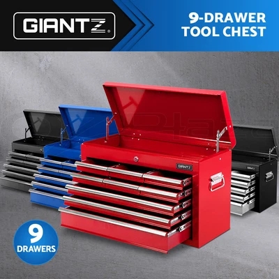$135.96 • Buy Giantz 9 Drawer Tool Box Chest Cabinet Toolbox Storage Garage Organiser Set