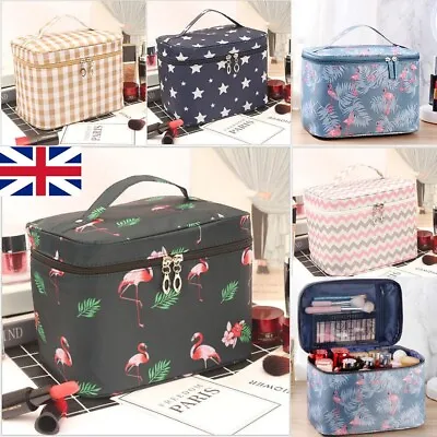 Large Travel Make Up Bag Vanity Storage Box Organizer Cosmetic Beauty Pouch Case • £1.99