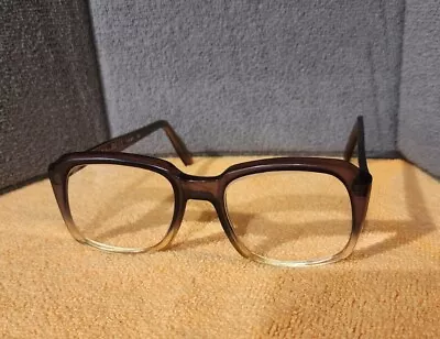 Vintage VAM Eyeglasses Brown Gray Frames Retro Horn Rimmed FRAMES ONLY • $29.99