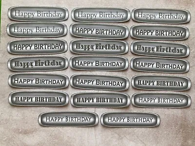 £2.95 • Buy 20 Happy Birthday Card Making Sentiments Embellishments Craft Toppers Silver