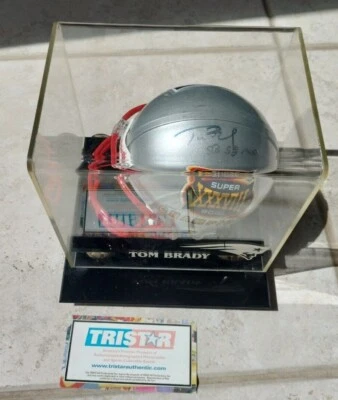$78 • Buy TOM BRADY Signed Auto Patriots Mini Helmet TRISTAR COA Inscription SB38 MVP RARE