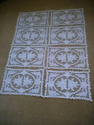 £10 • Buy Vintage Polyester Lace Set Of 8 Table Place Mats In Original Envelope. Used