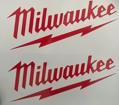 TWO Milwaukee Vinyl Decal Tools Window Sticker Car Truck Box Garage 6” RED • $4.99