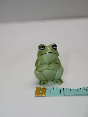 Vintage Green Plastic Frog Sitting Arms Crossed Figurine Cute Hong Kong • $9.99