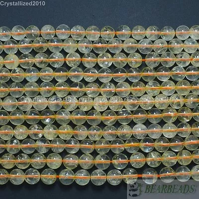 AAA Natural Citrine Gemstone Round Spacer Loose Beads 4mm 6mm 8mm 10mm 12mm 15  • £18.79