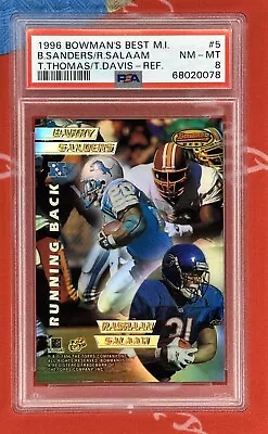 1996 Bowman's Best Mirror Images #5 Sanders Salaam Thomas Davis PSA 8 Refractor • $29.99