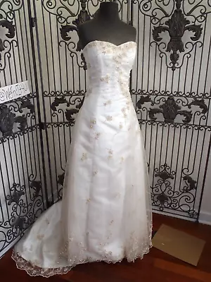 P103 Haute Couture Maggie Sottero Sz 10  Dw Blush $1999 Wedding Dress Gown • $399