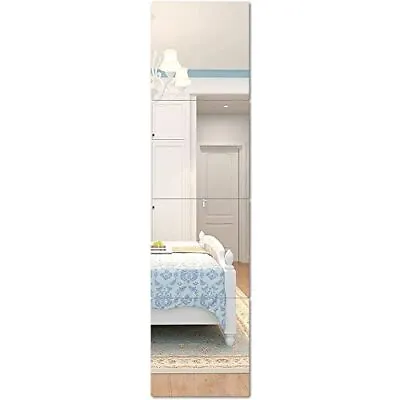 Flexible Full Body Wall Mirror Tiles 4 Pack 12x12 Inch For Bedroom Living Room • $25.50