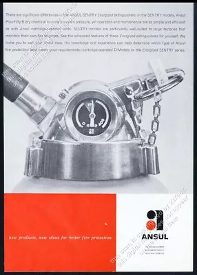 1960 Ansul Sentry Energized Fire Extinguisher Photo Vintage Trade Print Ad • $9.99