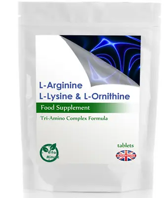 L-Lysine L-Ornithine L-Arginine - 30/60/90/120/180 Tablets Tri-Amino Complex UK • £5.99